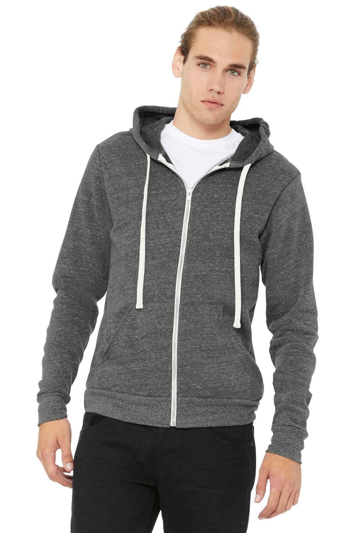 BELLA+CANVAS® Unisex Triblend Sponge Fleece Full-Zip Hoodie. BC3909