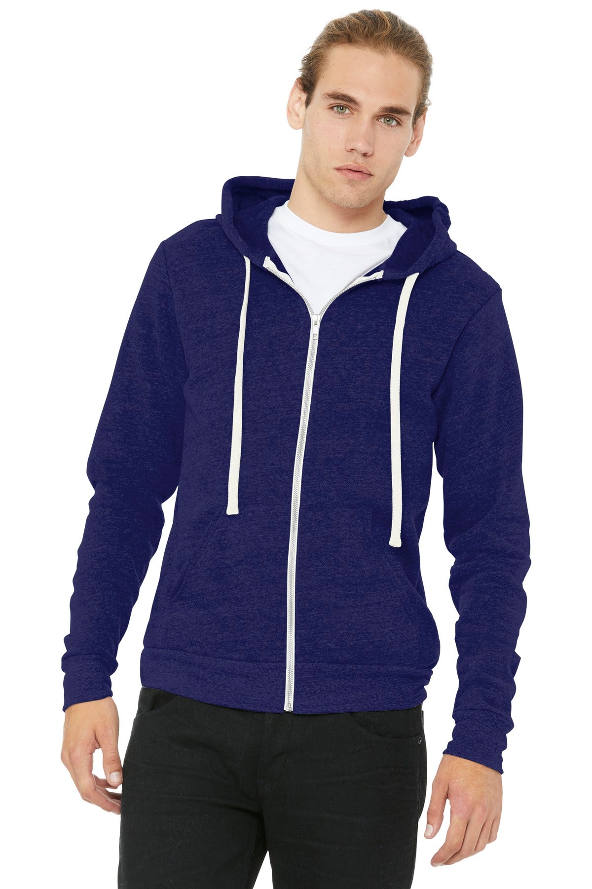 BELLA+CANVAS® Unisex Triblend Sponge Fleece Full-Zip Hoodie. BC3909