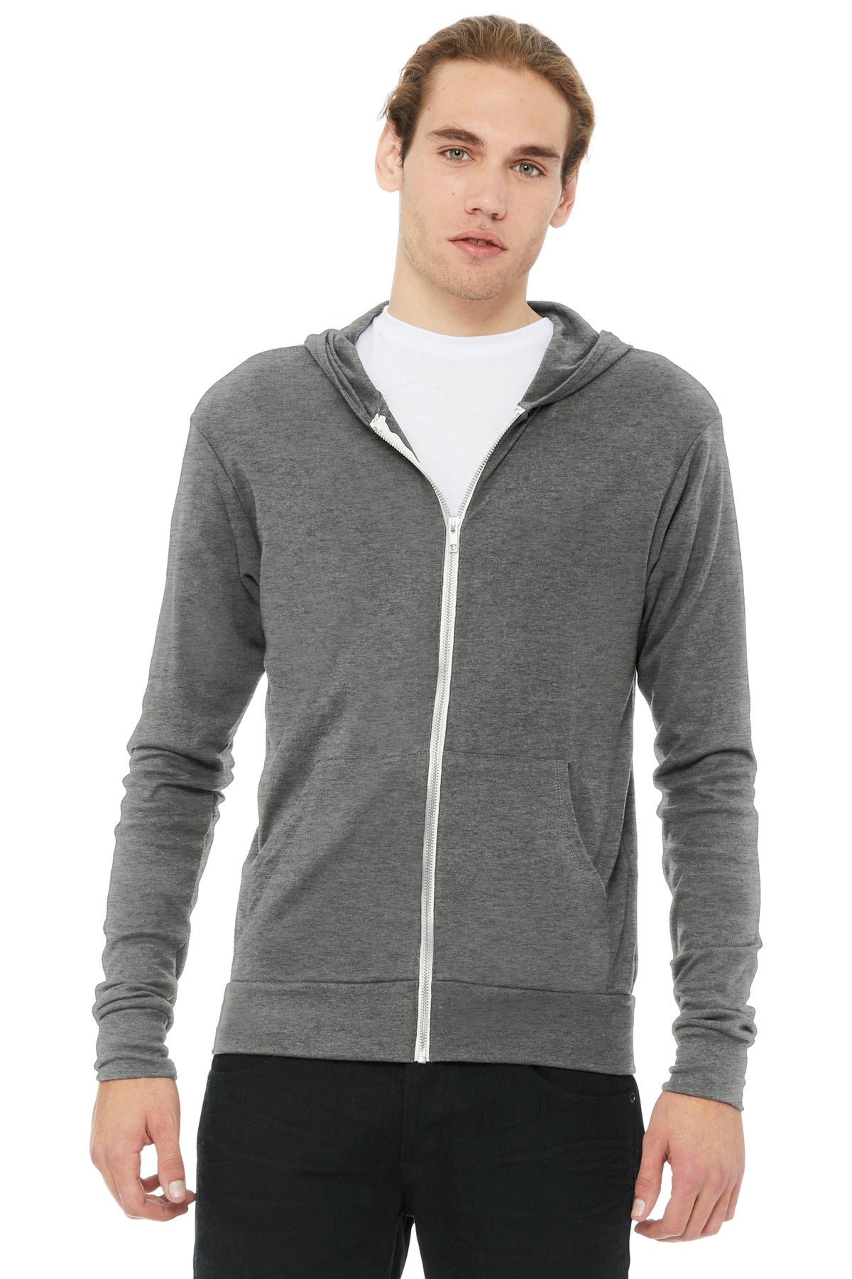 BELLA+CANVAS® Unisex Triblend Full-Zip Lightweight Hoodie. BC3939