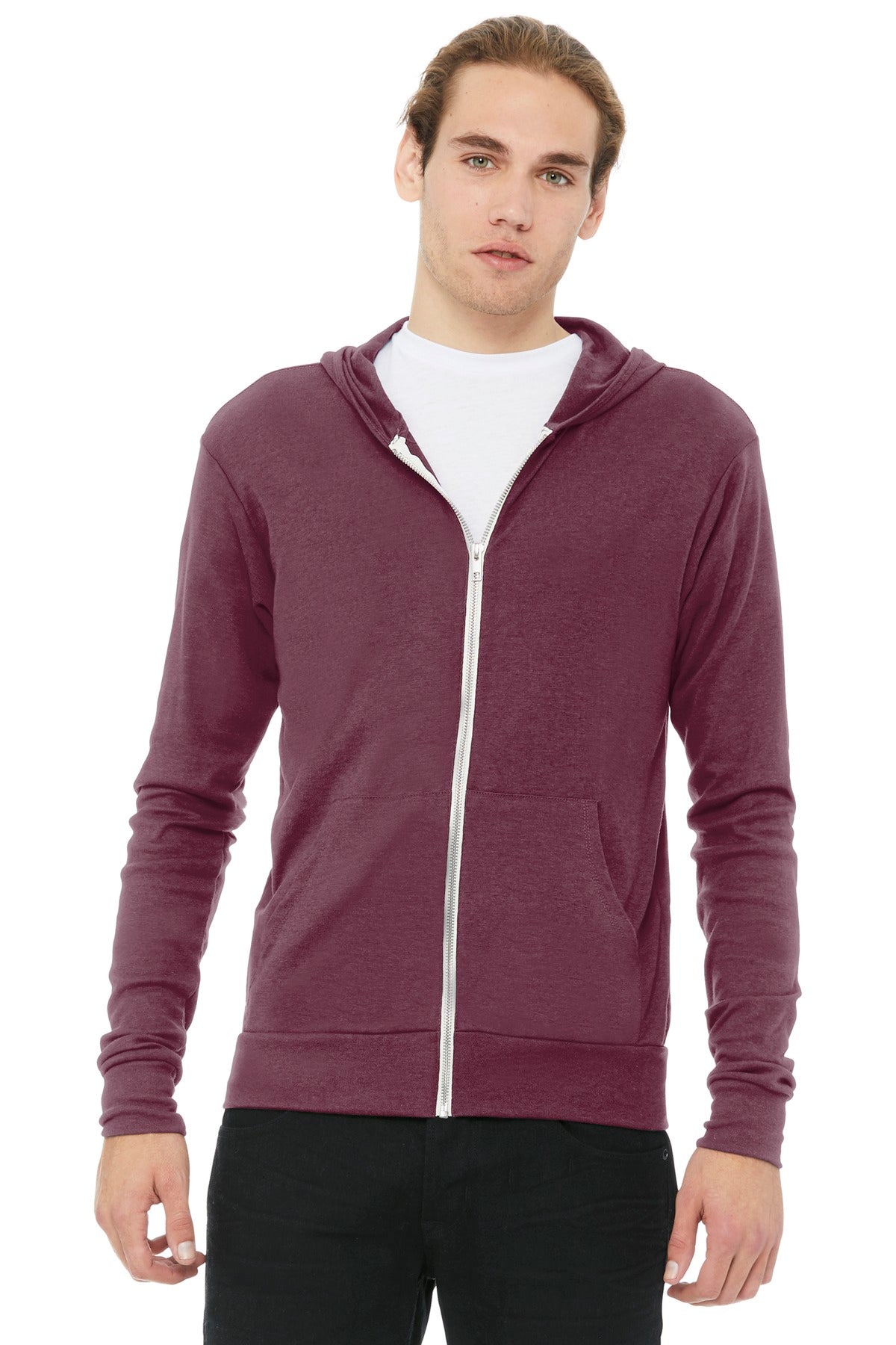 BELLA+CANVAS® Unisex Triblend Full-Zip Lightweight Hoodie. BC3939