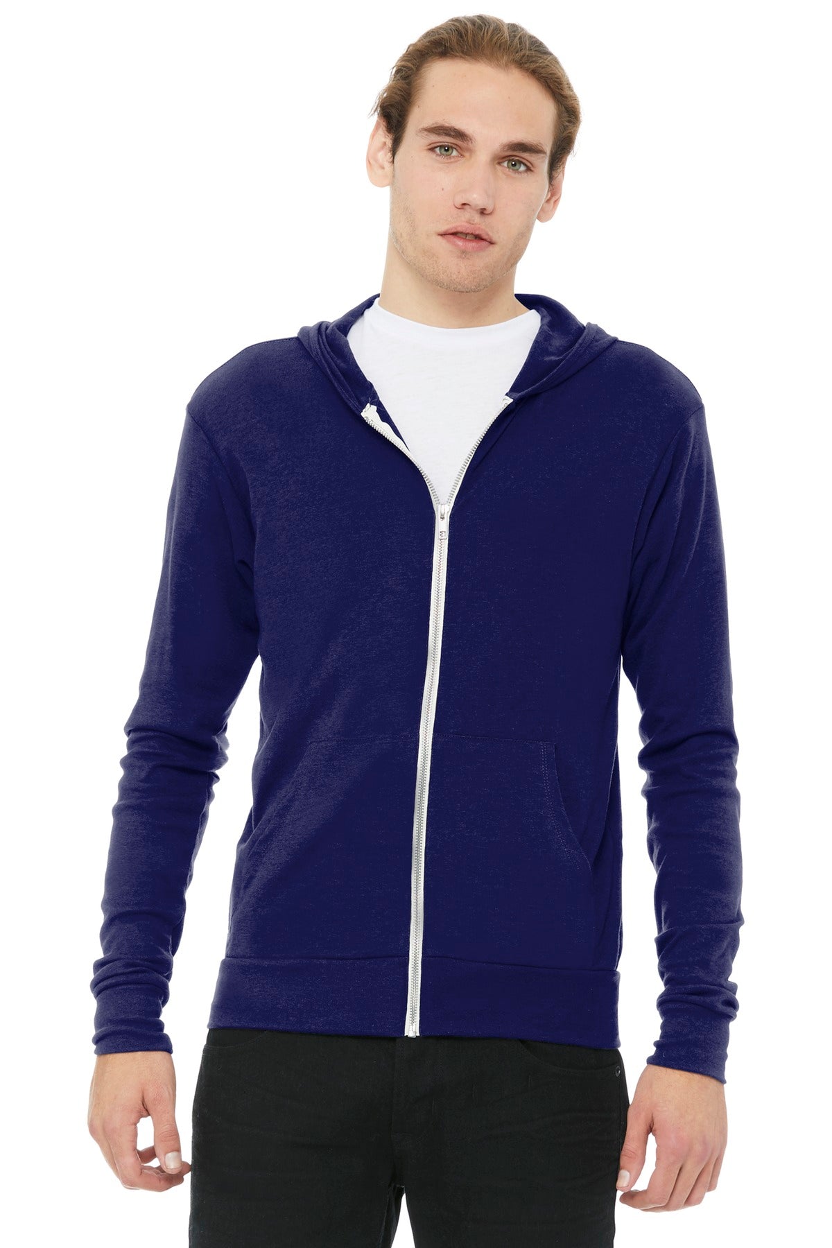 BELLA+CANVAS® Unisex Triblend Full-Zip Lightweight Hoodie. BC3939