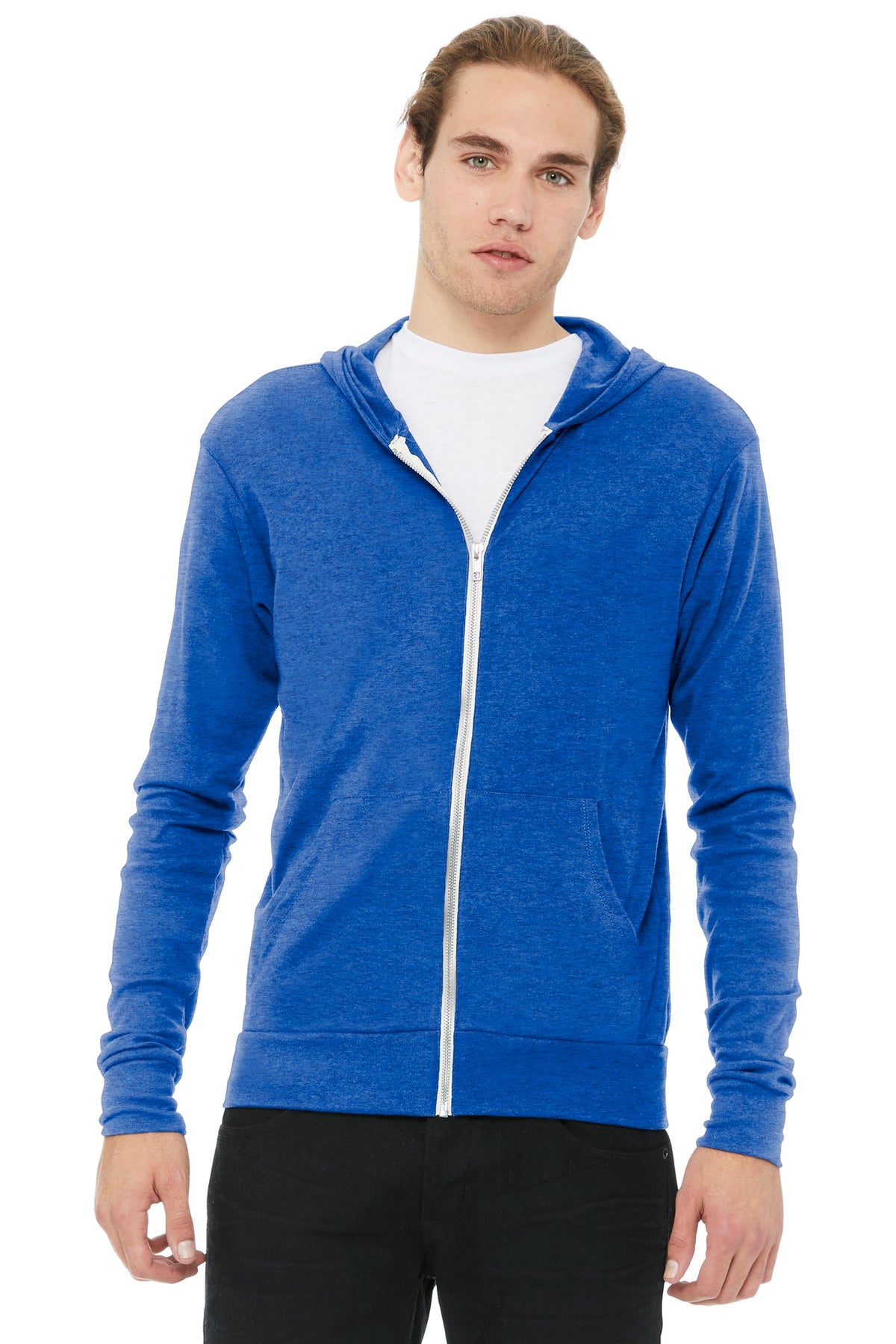 BELLA+CANVAS® Unisex Triblend Full-Zip Lightweight Hoodie. BC3939