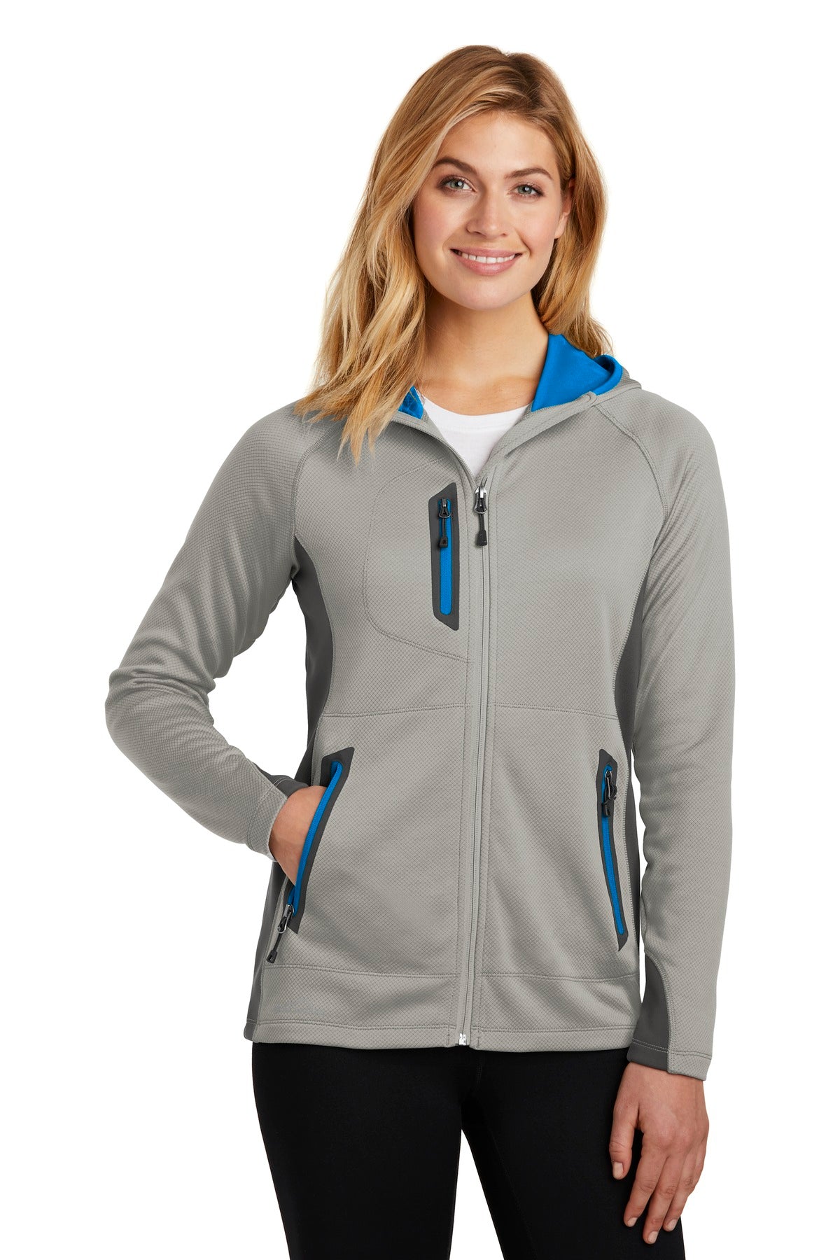 Eddie Bauer® Ladies Sport Hooded Full-Zip Fleece Jacket. EB245