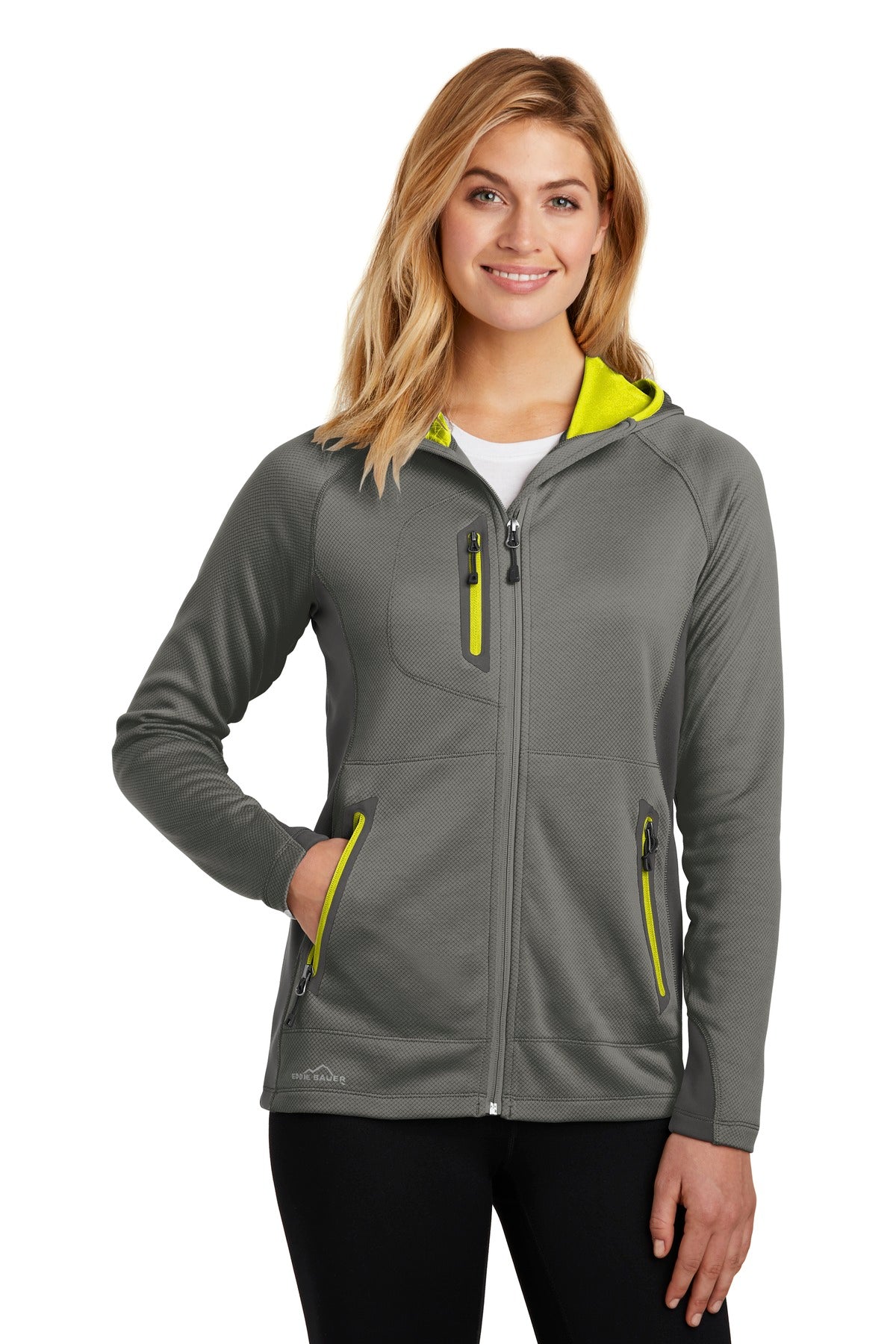 Eddie Bauer® Ladies Sport Hooded Full-Zip Fleece Jacket. EB245