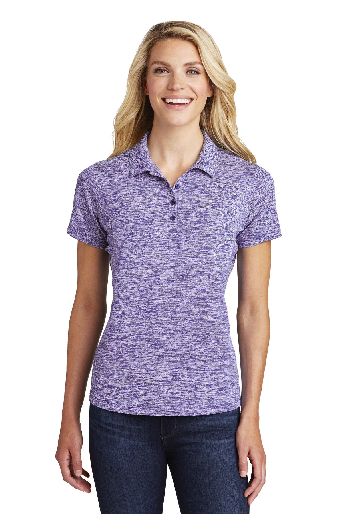 Sport-Tek® Ladies PosiCharge® Electric Heather Polo. LST590