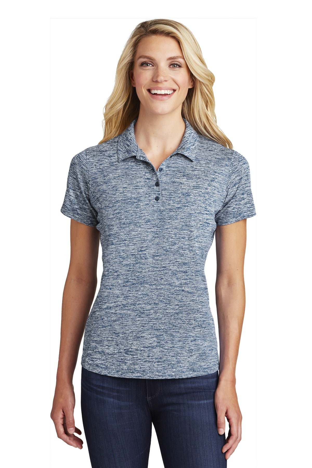 Sport-Tek® Ladies PosiCharge® Electric Heather Polo. LST590