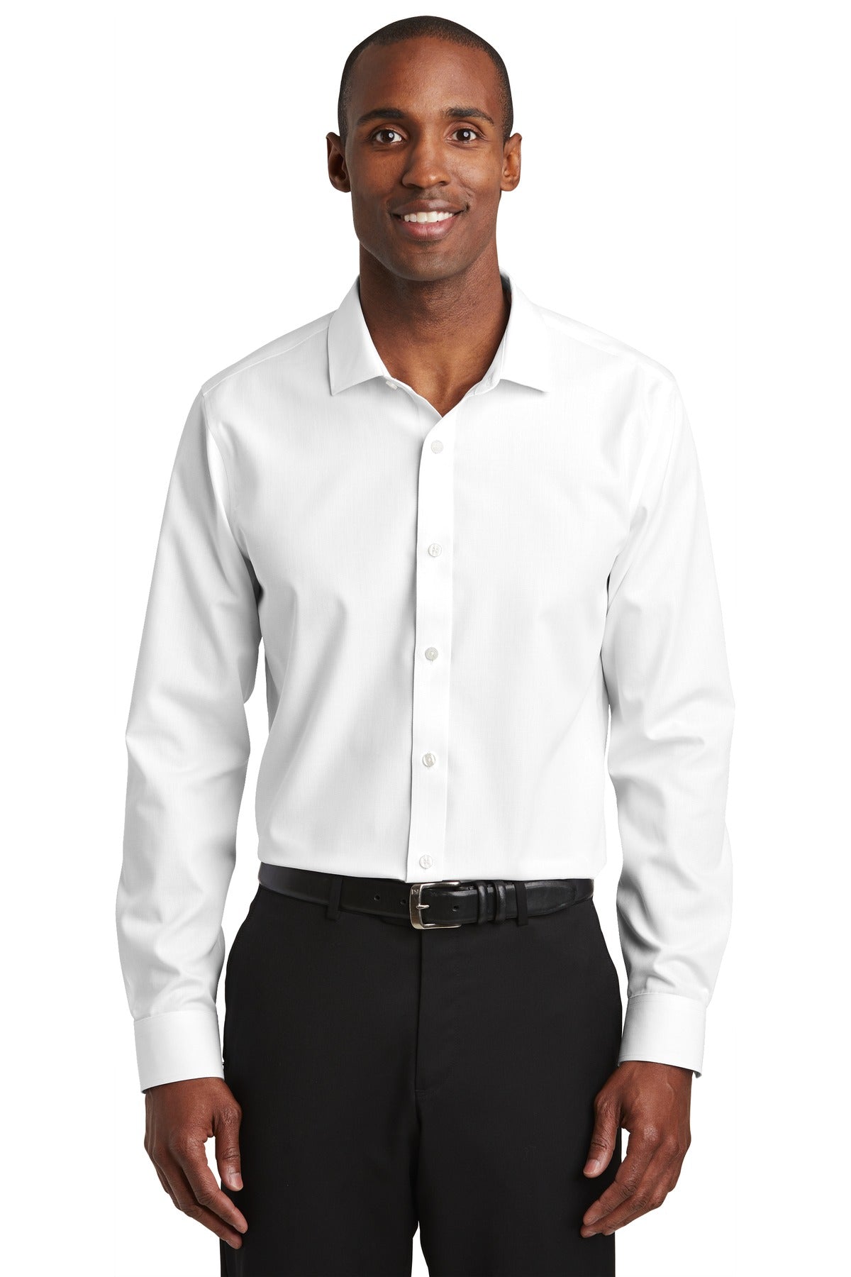 Red House® Slim Fit Nailhead Non-Iron Shirt. RH390