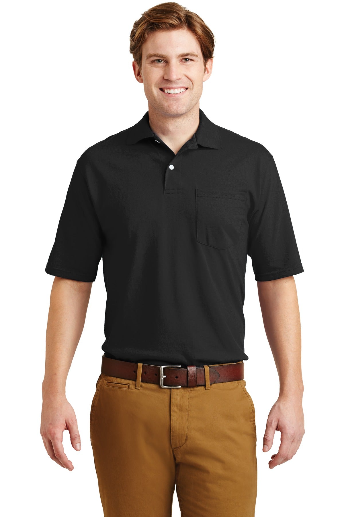 JERZEES® -SpotShield™ 5.4-Ounce Jersey Knit Sport Shirt with Pocket. 436MP