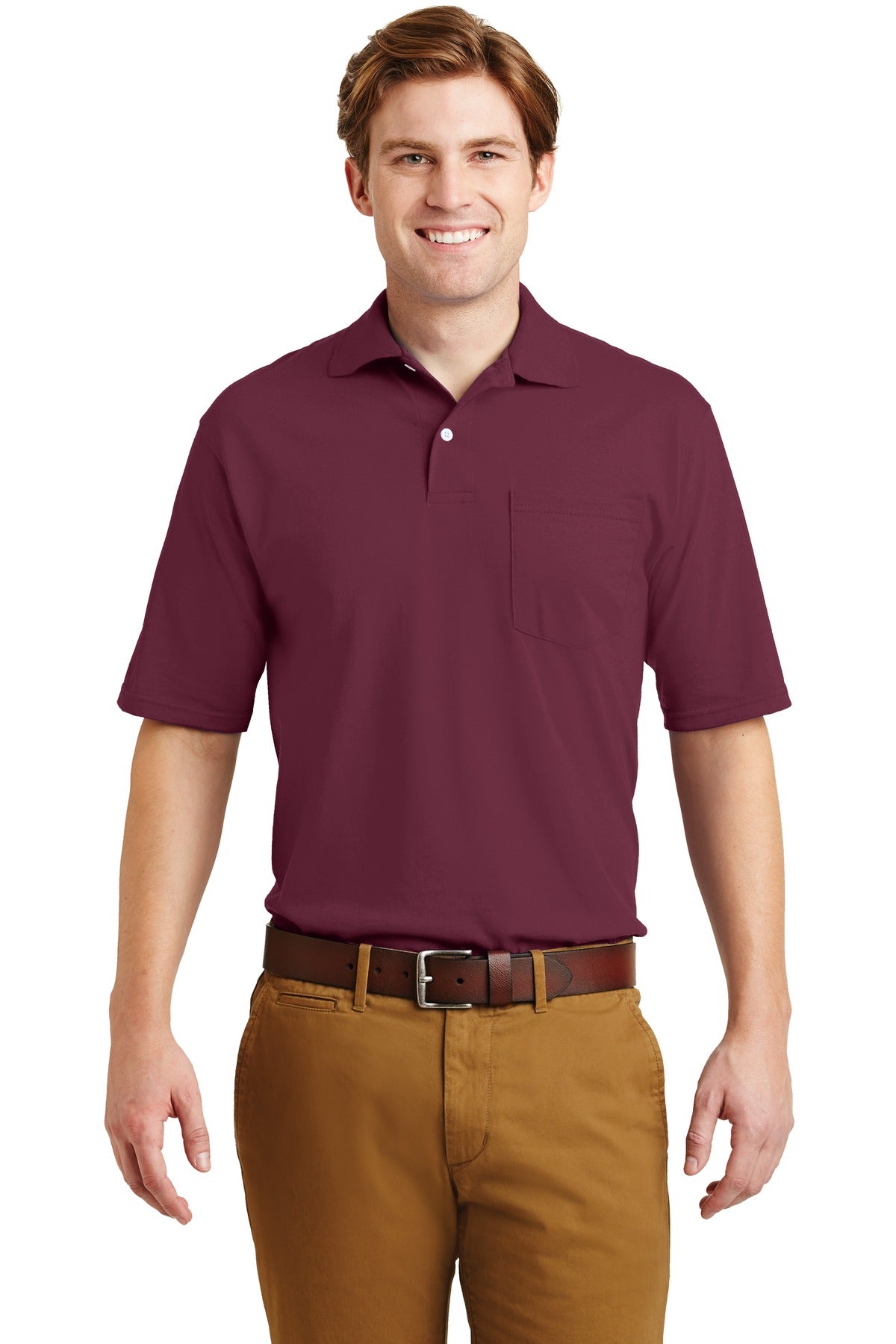JERZEES® -SpotShield™ 5.4-Ounce Jersey Knit Sport Shirt with Pocket. 436MP