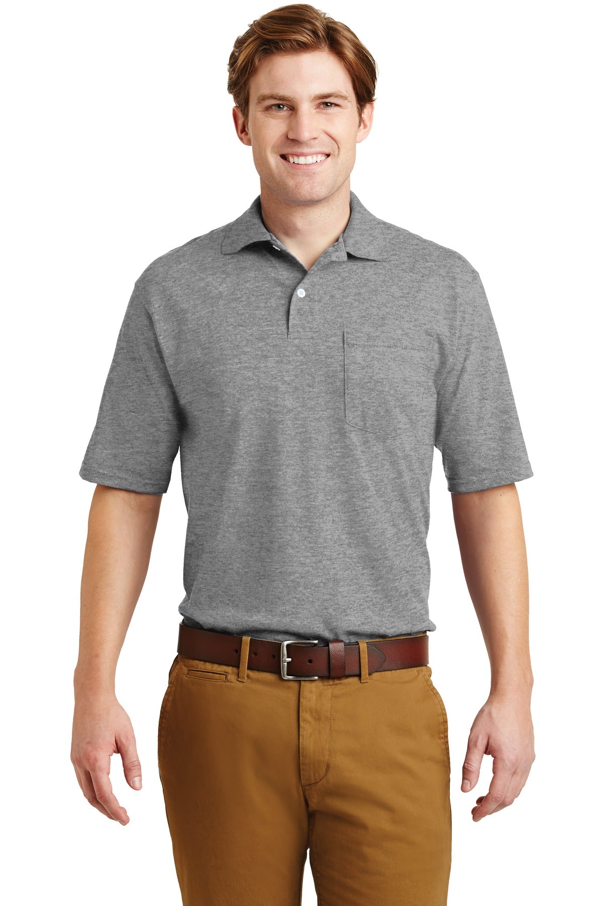 JERZEES® -SpotShield™ 5.4-Ounce Jersey Knit Sport Shirt with Pocket. 436MP