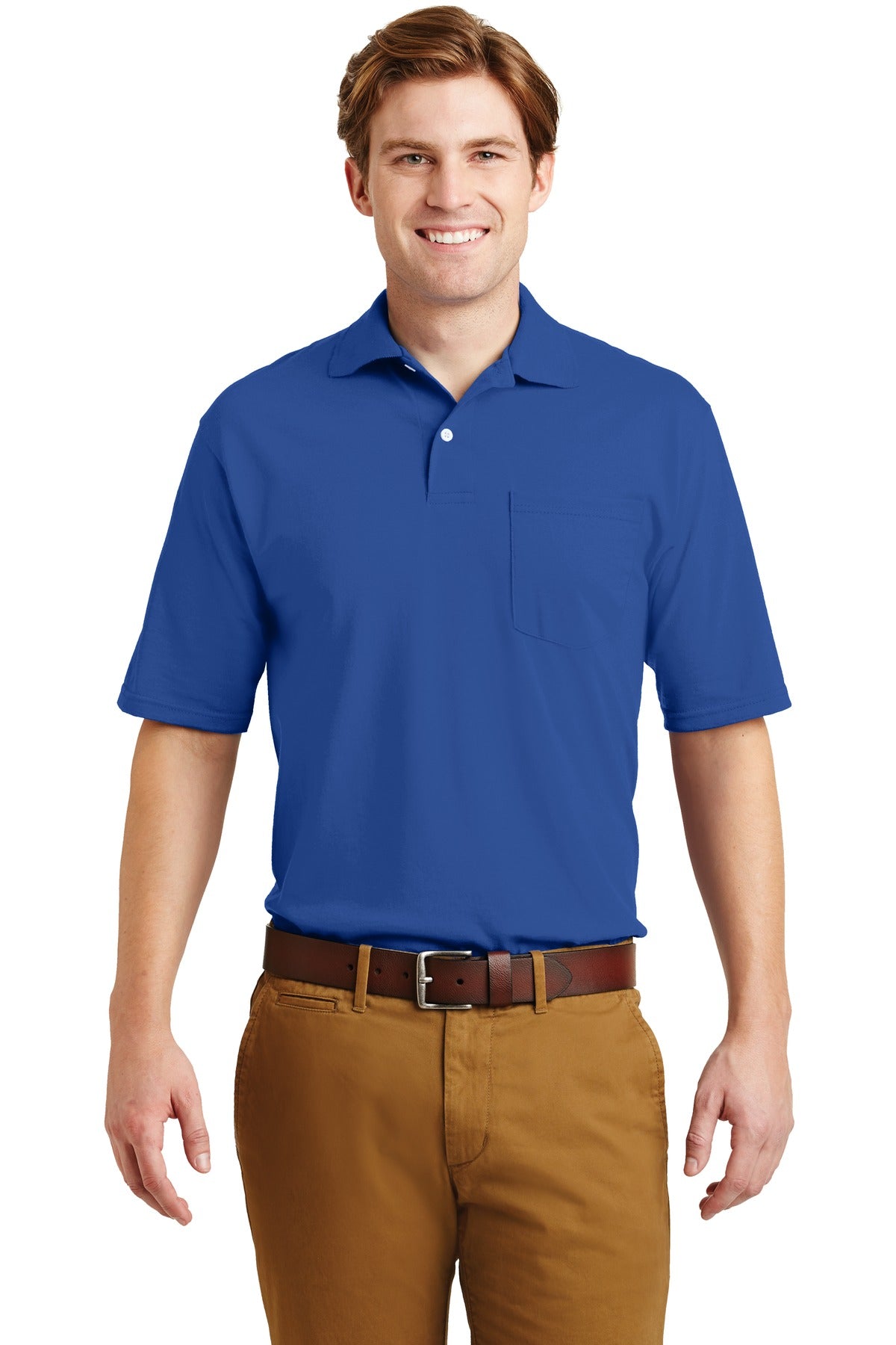 JERZEES® -SpotShield™ 5.4-Ounce Jersey Knit Sport Shirt with Pocket. 436MP