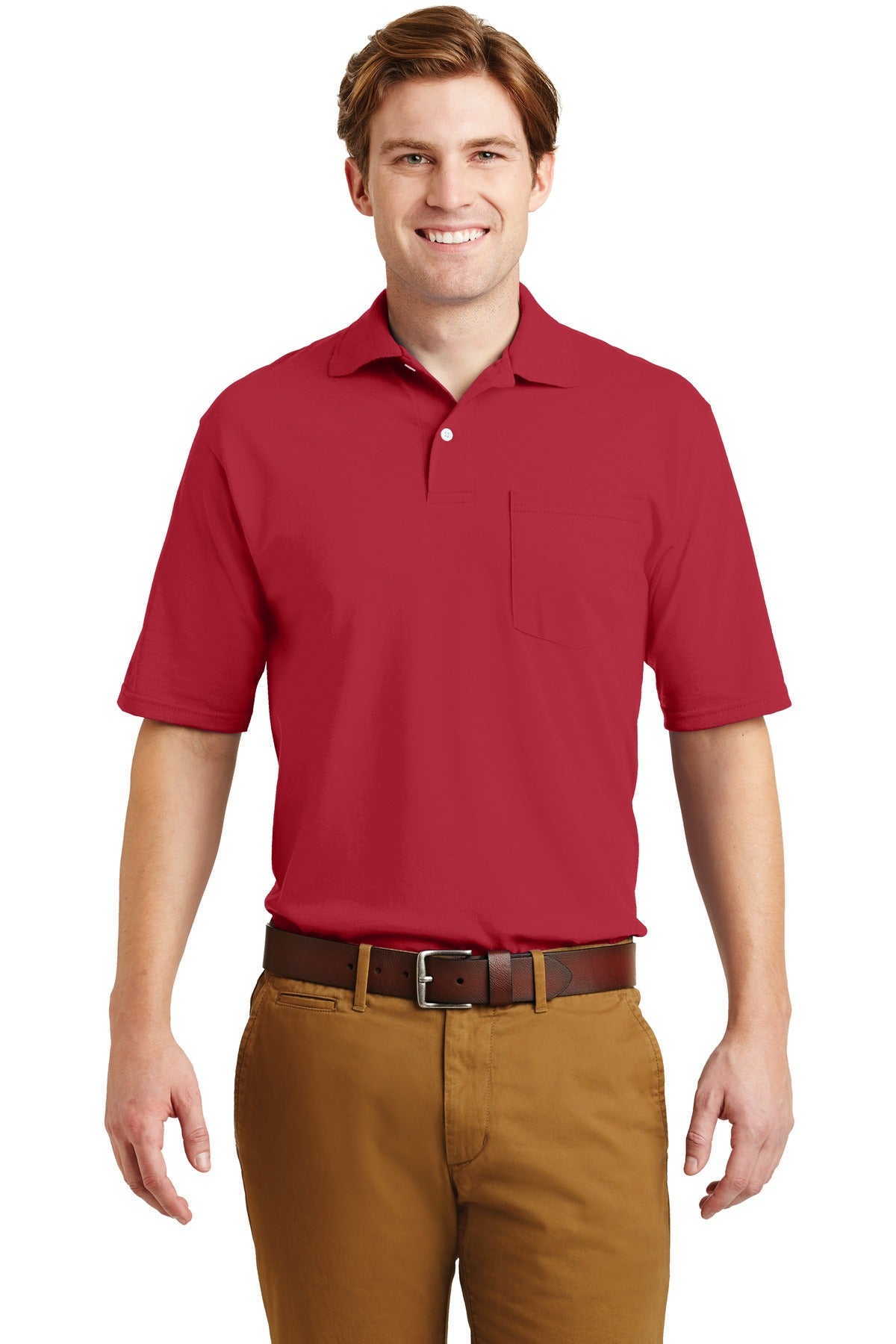 JERZEES® -SpotShield™ 5.4-Ounce Jersey Knit Sport Shirt with Pocket. 436MP