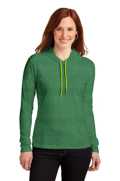 Gildan® Ladies 100% Combed Ring Spun Cotton Long Sleeve Hooded T-Shirt. 887L
