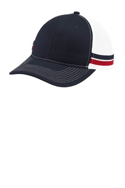 Port Authority® Two-Stripe Snapback Trucker Cap. C113