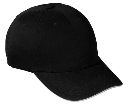 Port & Company® Washed Twill Sandwich Bill Cap.  CP79