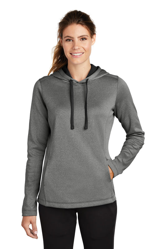 Sport-Tek® Ladies PosiCharge® Sport-Wick® Heather Fleece Hooded Pullover. LST264