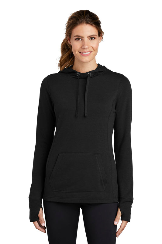 Sport-Tek® Ladies PosiCharge® Tri-Blend Wicking Fleece Hooded Pullover. LST296