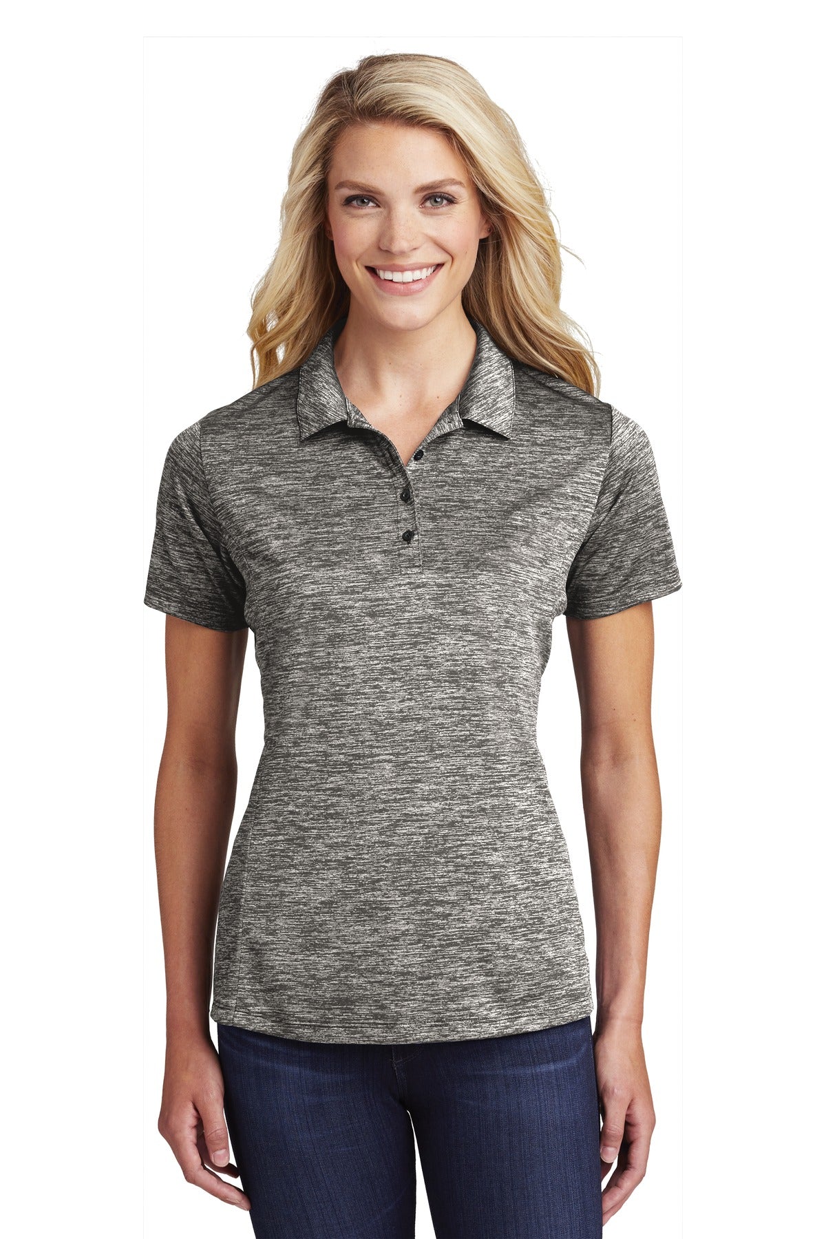 Sport-Tek® Ladies PosiCharge® Electric Heather Polo. LST590