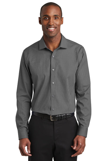 Red House® Slim Fit Nailhead Non-Iron Shirt. RH390